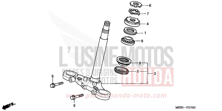 LENKSCHAFT von CBF600N ABS FORCE SILVER METALLIC (NH411D) von 2005
